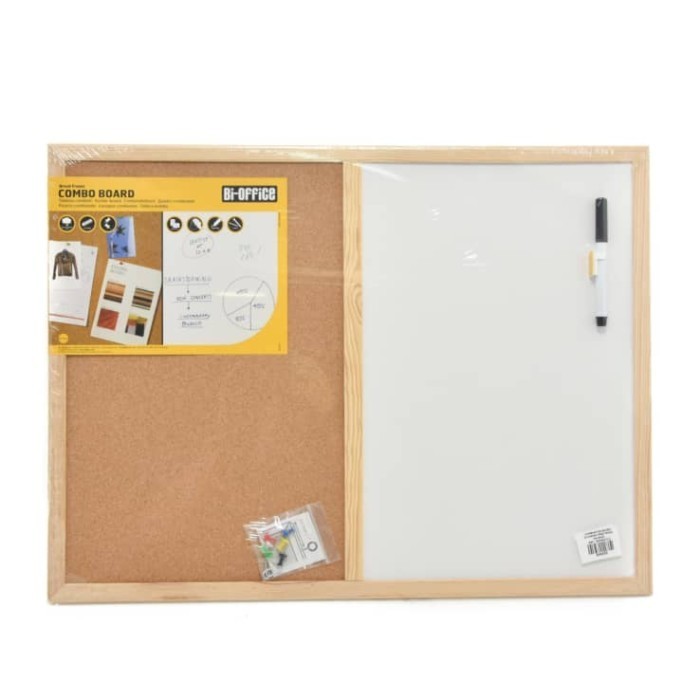 

[Baru] Bi-Silque - Papan Kombinasi Cork Board White 90X60 Cm Papan Informasi Limited