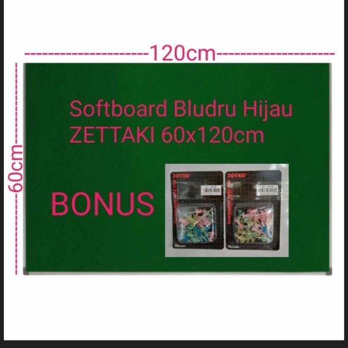 

[Baru] Softboard Cork Board/Papan Mading Gantung Bludruhijau Zettaki 60X120Cm Terbatas