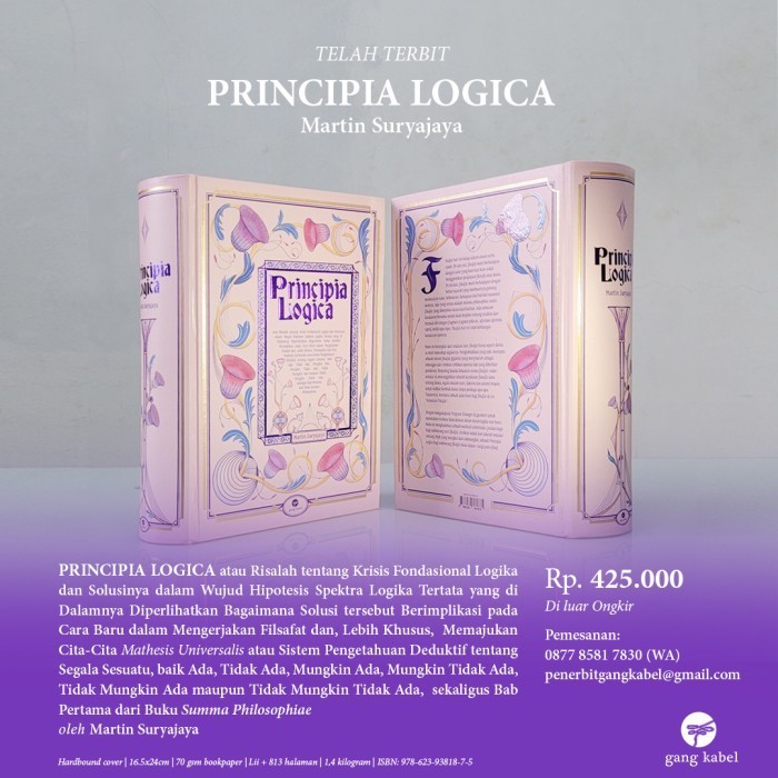 [Baru] Principia Logica. Penulis Martin Suryajaya. Penerbit Gang Kabel Berkualitas