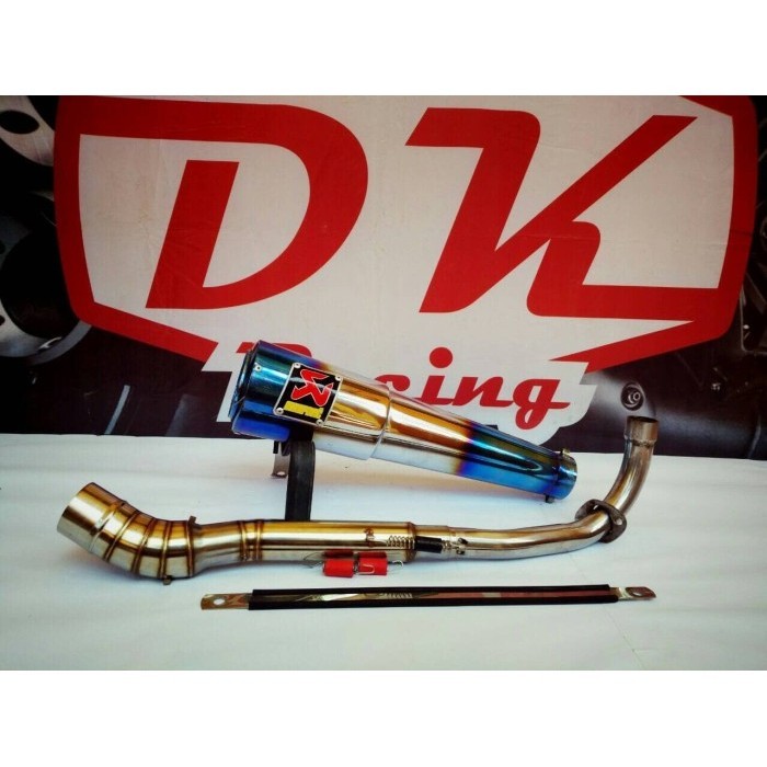 ✅New Ori Knalpot Racing Akrapovic Biru Honda Supra Fit Fullsystem Limited