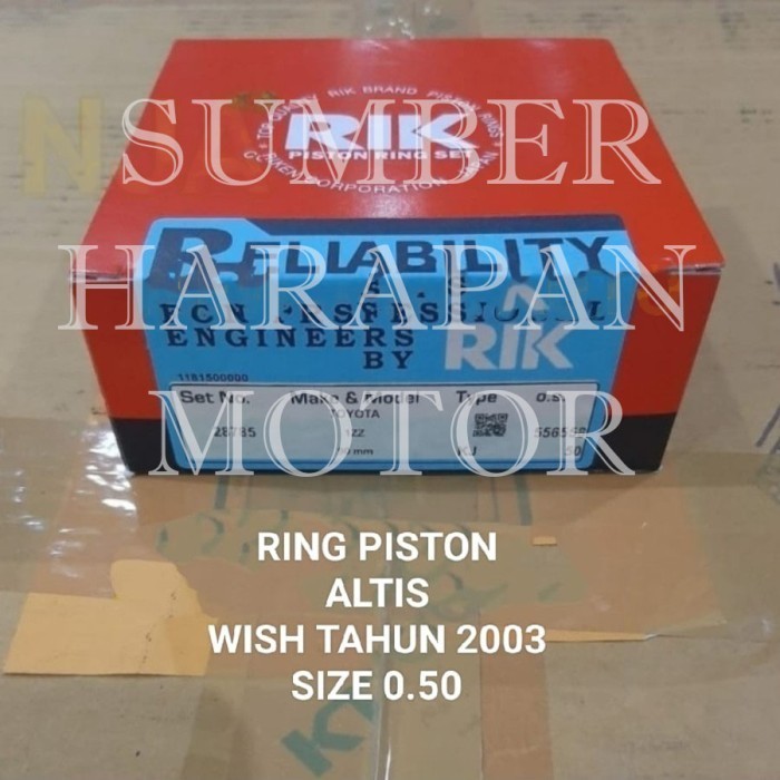 ✅Ready Ring Piston Seher Toyota Wish Tahun 2003 Size 0.50 28785 1Set Limited