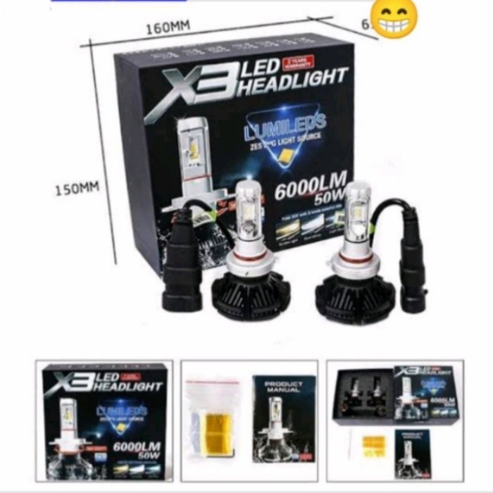 ✅New Lampu Depan Mobil Vios Gen 3 Led X3 H11 H4 H7 Hb3 Headlamp Diskon