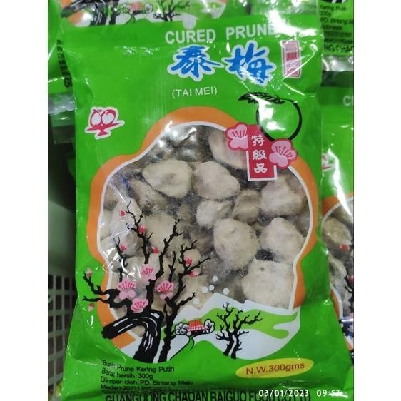

TRE SHUN TAI tai mei cured prune kering semboi putih cemilan imlek 300gr TERLARIS