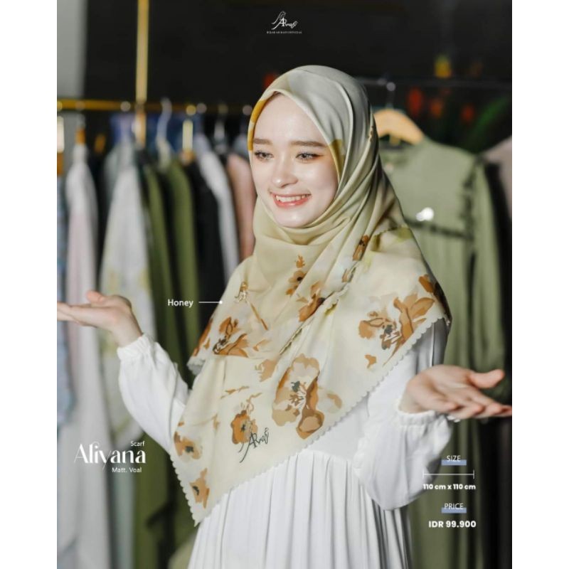 ALIYANA SCARF - HIJAB SEGI EMPAT ARRAFI || Hijab segi empat motif