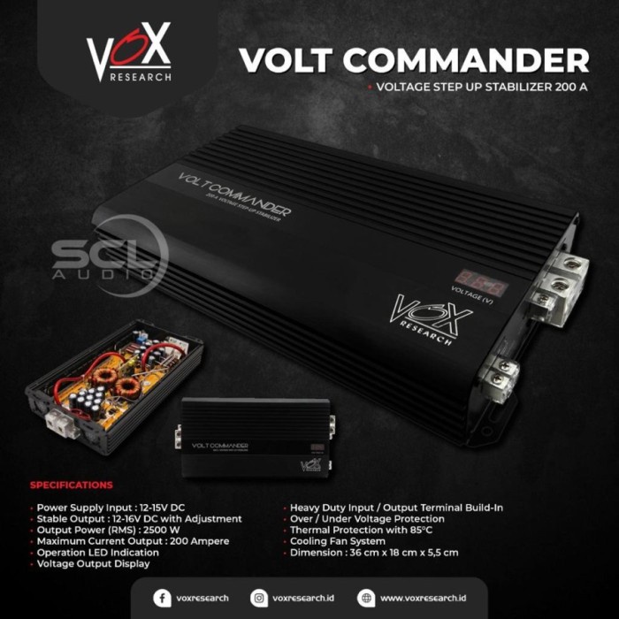 [Baru] Kapasitor Vox Research Volt Commander 200A Voltage Step Up Stabilizer Terbaru