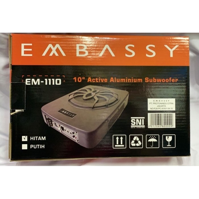 [Baru] Subwoofer Kolong 10 Inch Embassy Em-1110 Slim Terbaru