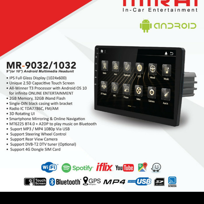 ✨Ori Head Unit Mirai Mr-1032 - Tv Android Mirai Mr1032 - 10 Inch Android Limited
