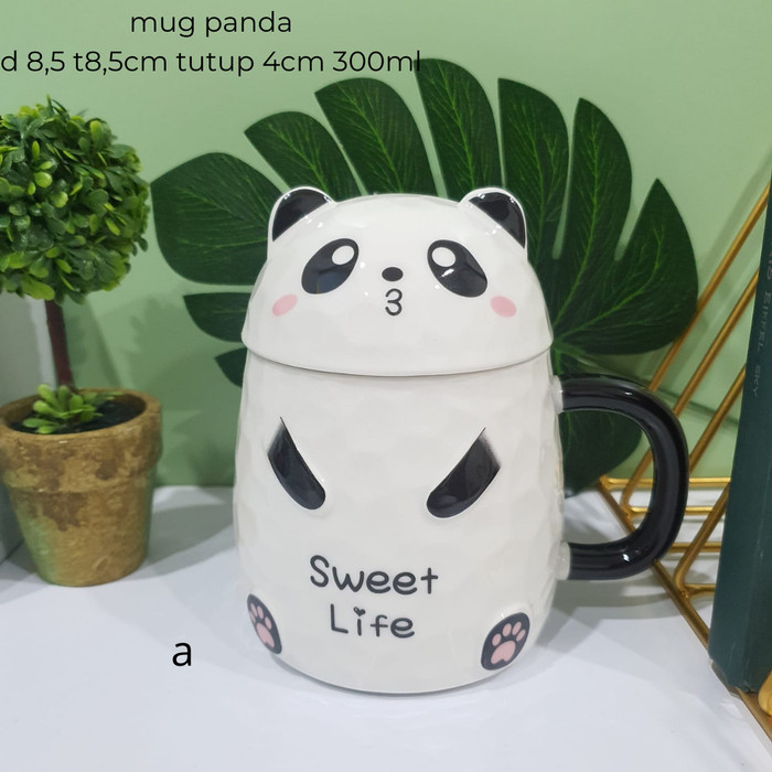 MUG KERAMIK PANDA LIFE GELAS PANDA UNIK GELAS HADIAH PANDA