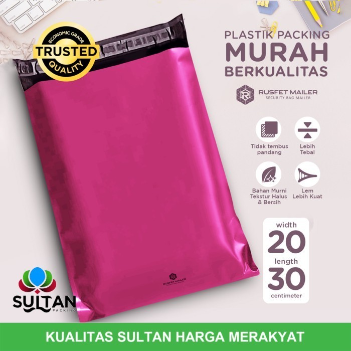 

Plastik Polymailer Pack Low Cost Amplop Polimailer Pink Rusfet 20X30Cm