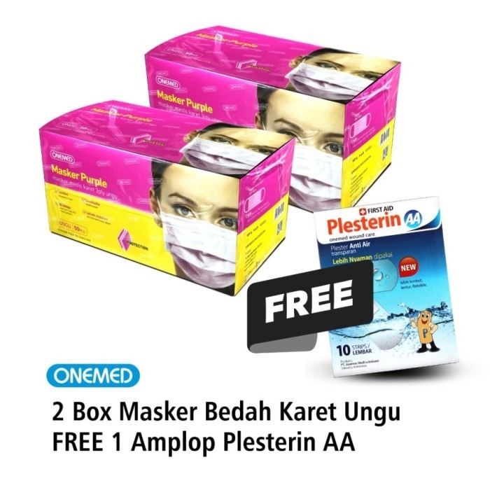 

Masker Karet Medis Warna Onemed 2 Free Plesterin Aa Amplop