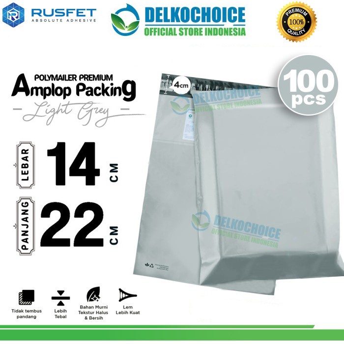 

Polymailer Polos Light Grey 14X22 Amplop Plastik Packing Premium Pack