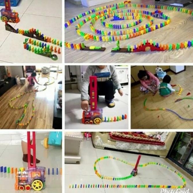 TM. Mainan kereta api domino Automatic Domino Train Toy peterstorez