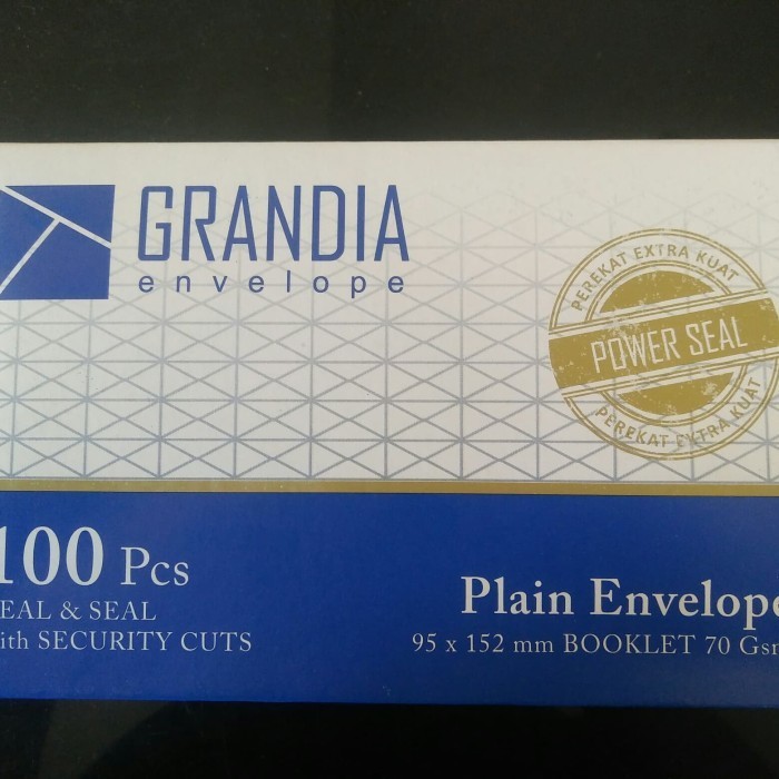 

Amplop Putih Polos Medium "Grandia" 100 Pcs/Pack Size 95 X 152 Mm