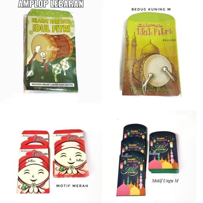 

100Pcs Amplop Lebaran Idul Fitri Motif Kter Anak Ukuran Sedang M