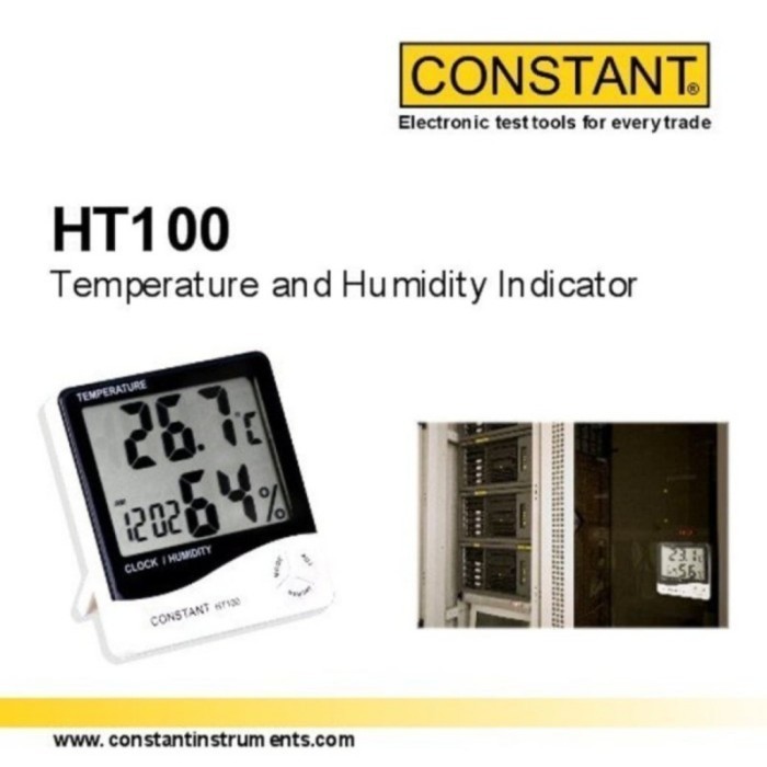 ✨COD Constant Ht100 Digital Thermohygrometer With Clock Temperature Ori Terbatas