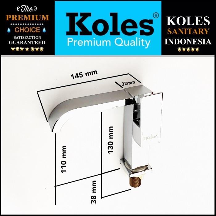 ✨New Koles 2303 Kran Wastafel Keran Air Cuci Tangan Muka Kuningan Chrome Terbatas
