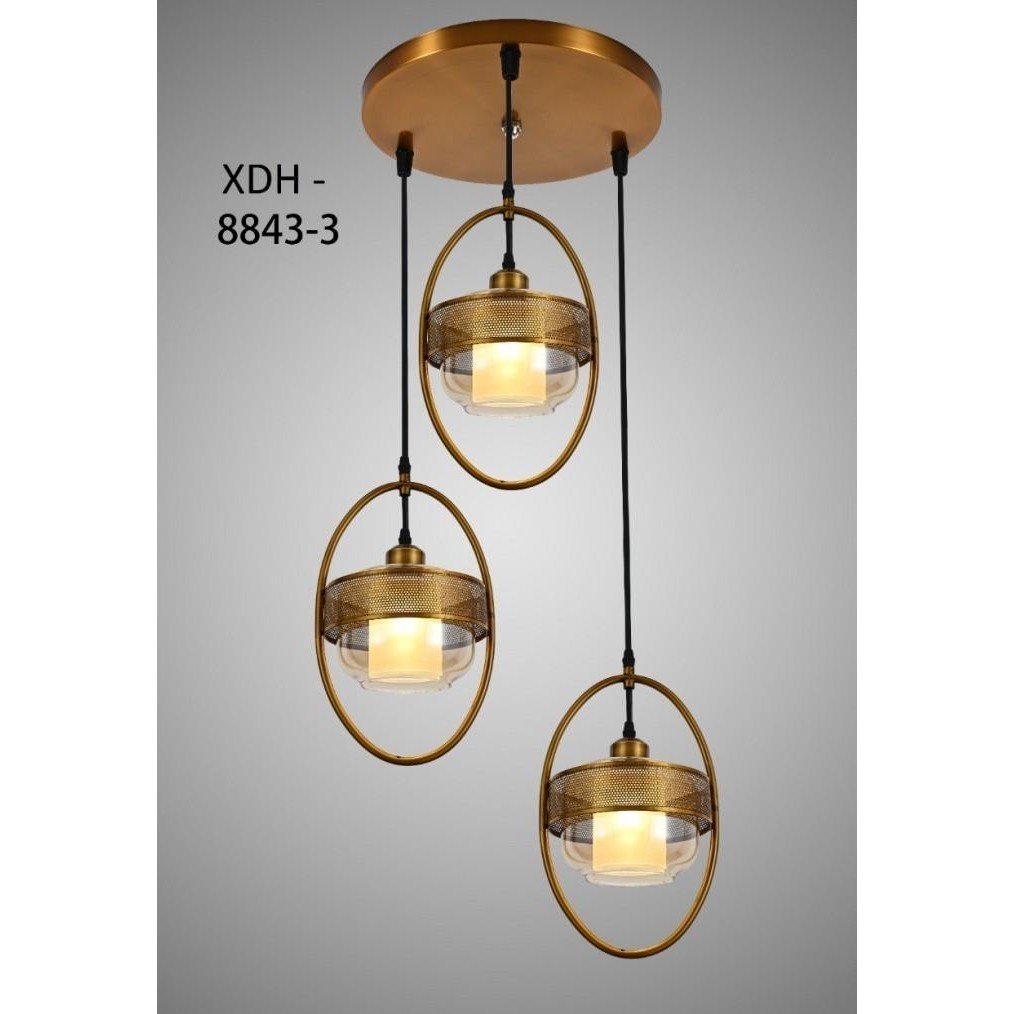 LAMPU GANTUNG HIAS MINIMALIS MODERN 3 LAMPU MEJA MAKAN ELEGAN