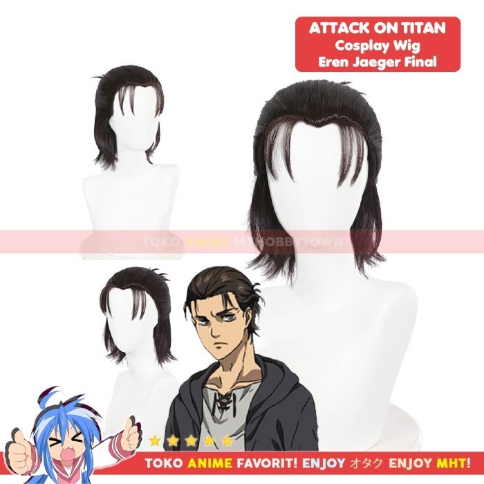 Terbaru Wig Cosplay Anime Attack On Titan Aot : Eren Yeager Final Season Promo Terlaris