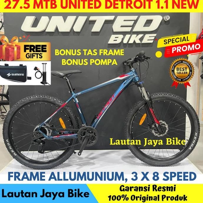 SEPEDA MTB 27.5 UNITED DETROIT 1.1 TERBARU