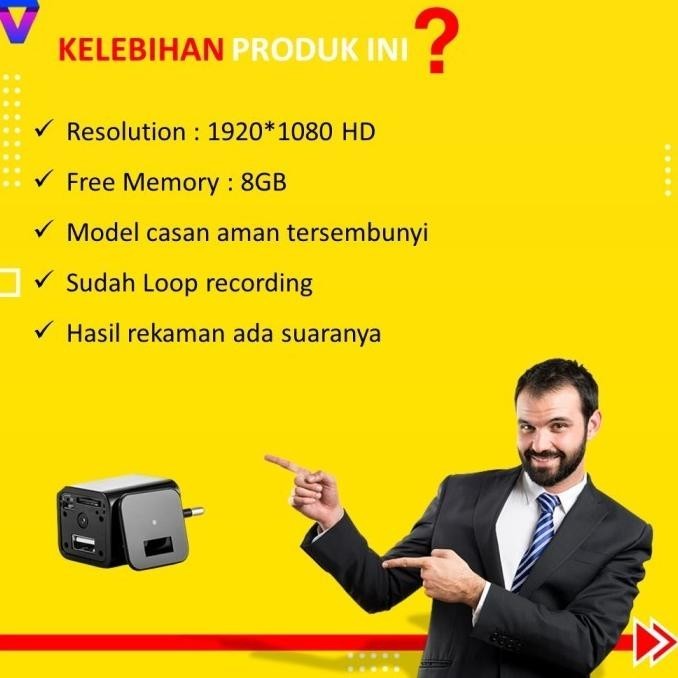 Baru CCTV Bentuk Charger 1080p Kamera Pengintai Mini Tersembunyi Hidden Cam