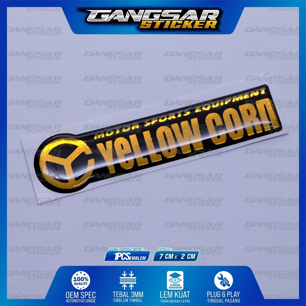 Emblem logo yellowcorn / emblem timbul yellow corn / sticker yellowcorn racing suites / stiker logo 