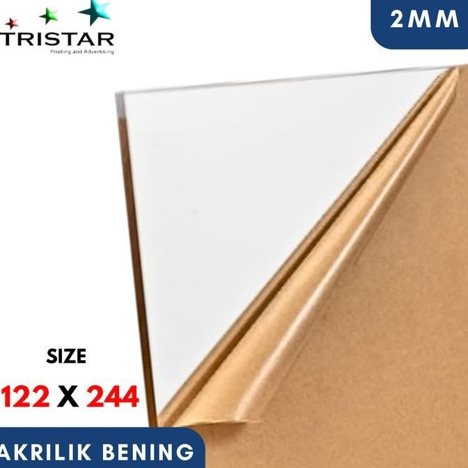 akrilik lembaran merk royal (uk 122 x 244 cm) bening 2mm
