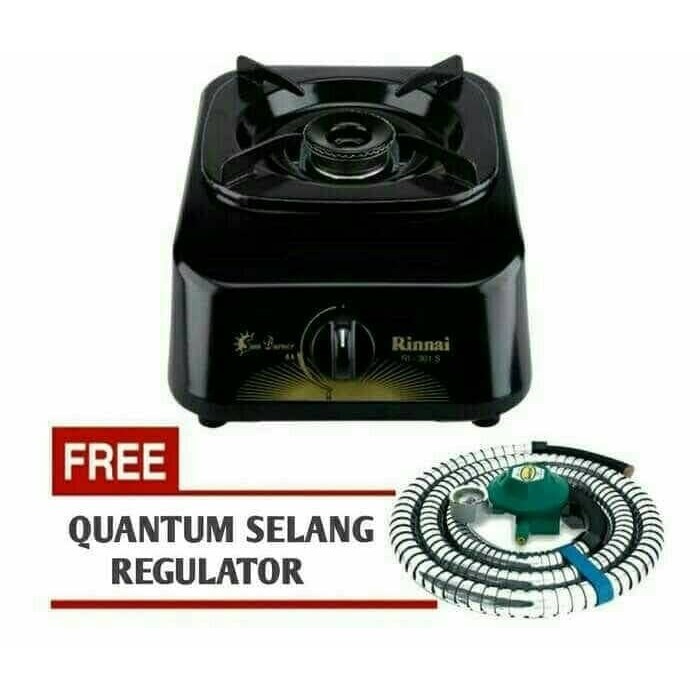 Kompor Gas Rinnai 1 Tungku+Paket Selang Regulator Quantum Murah/Promo Best