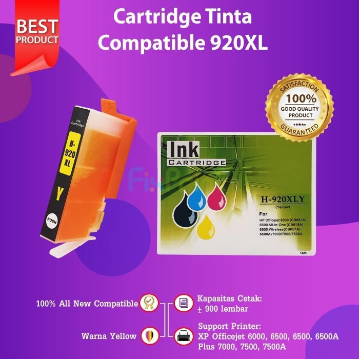 Tinta Cartridge 920 920Xl Officejet 6000 6500 6500A 7000 7500 7500A Best