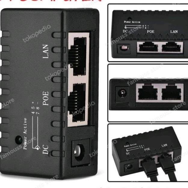 Poe Injector Poe Splitter Power Over Ethernet- Poe 1 Port - Tengah Best