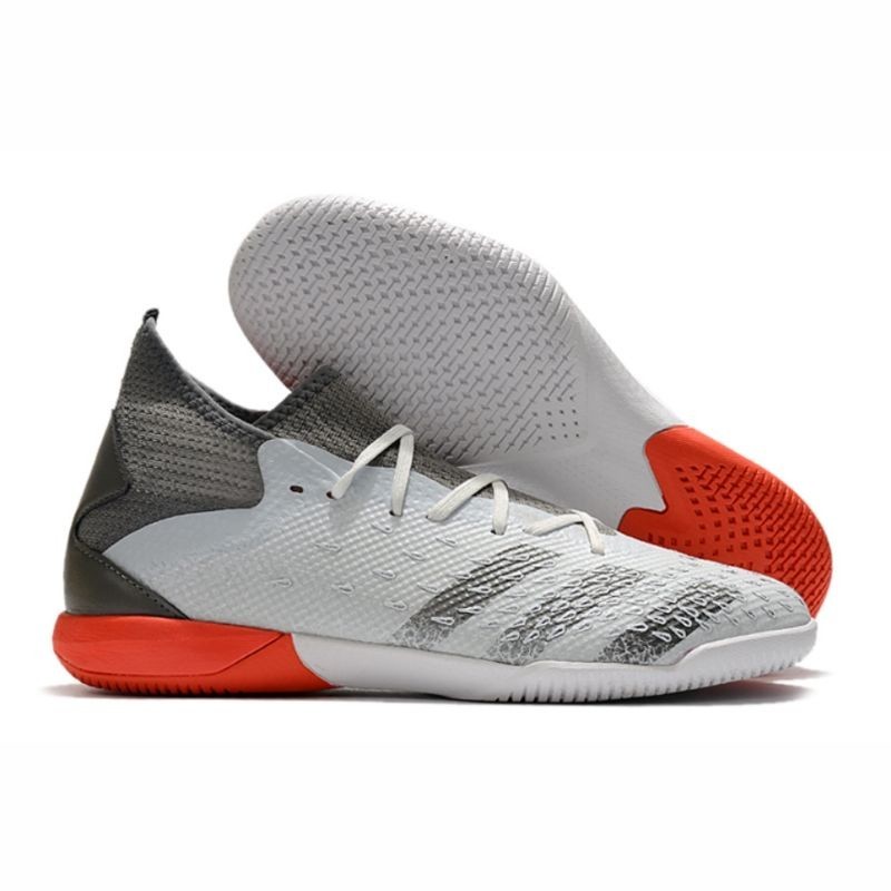 [MAD SPORT] Sepatu Futsal Adidas Predator Freak .3 White Iron Metallic Solar Red IN