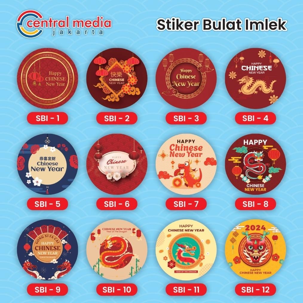 

TRY Sticker Hampers Imlek Bulat Cromo Stiker Chinese New Year Label Toples Kue CNY TERLARIS