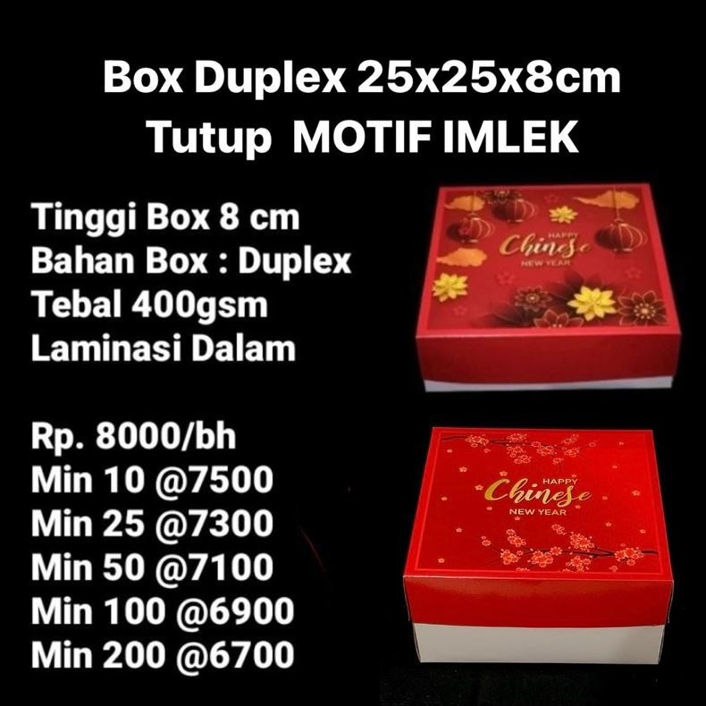 

TRY Box Duplex 25x25x8cm Tutup Motif IMLEK / CHINESS NEW YEAR - Laminasi Dalam TERLARIS