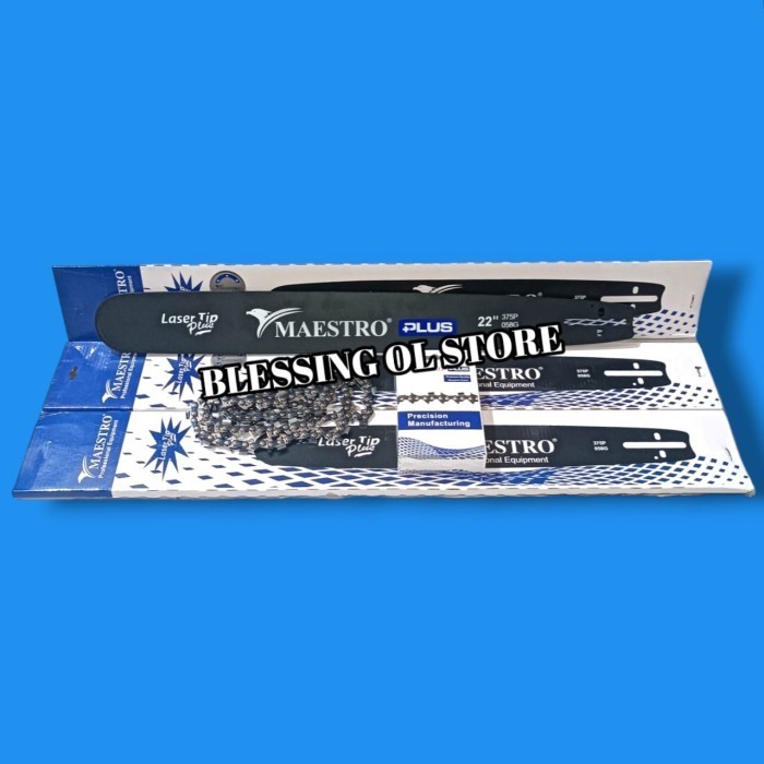 ✨Ori Rantai Chainsaw 38T Plus Bar Laser Chainsaw 22 Inch Maestro Limited