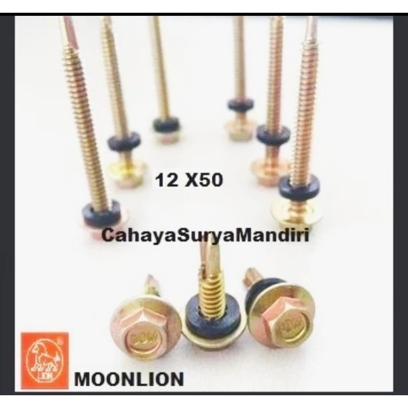 Sekrup Roofing Kuning 12X50 Moonlion/Sekrup Roofing 5Cm Moonlion