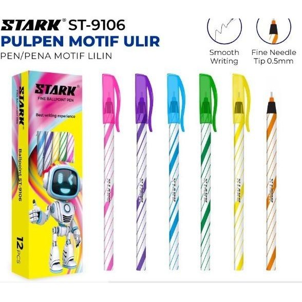 

(12pc) PULPEN ULIR / PEN LILIN STARK 1 PAK / BOLPOIN HITAM MURAH