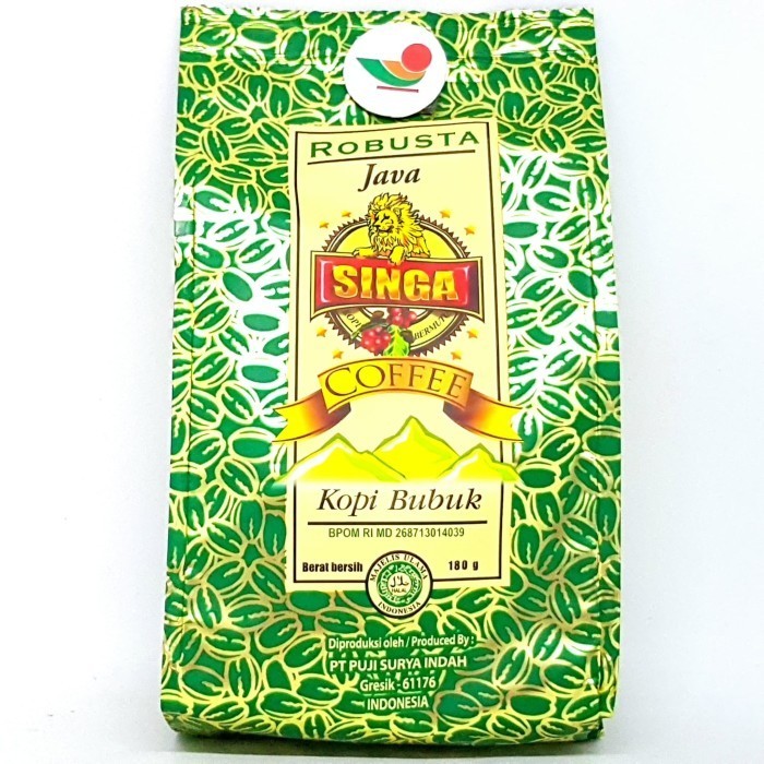 

best produk] SINGA KOPI BUBUK ROBUSTA 180gr GROUND COFFEE HITAM GILING ASLI ENAK