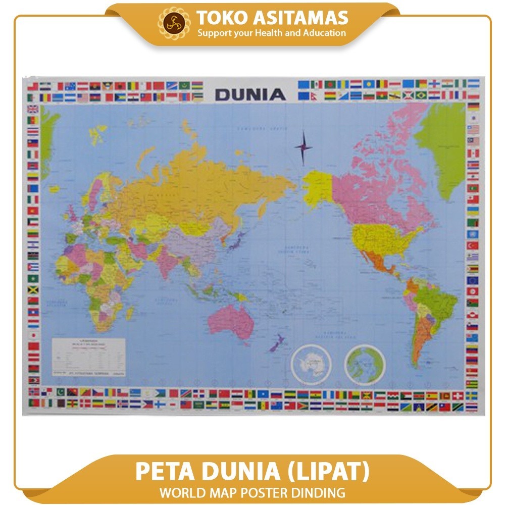 Peta Dunia Lipat Dekorasi Dinding World Map Poster Peta Dunia Anak Anak