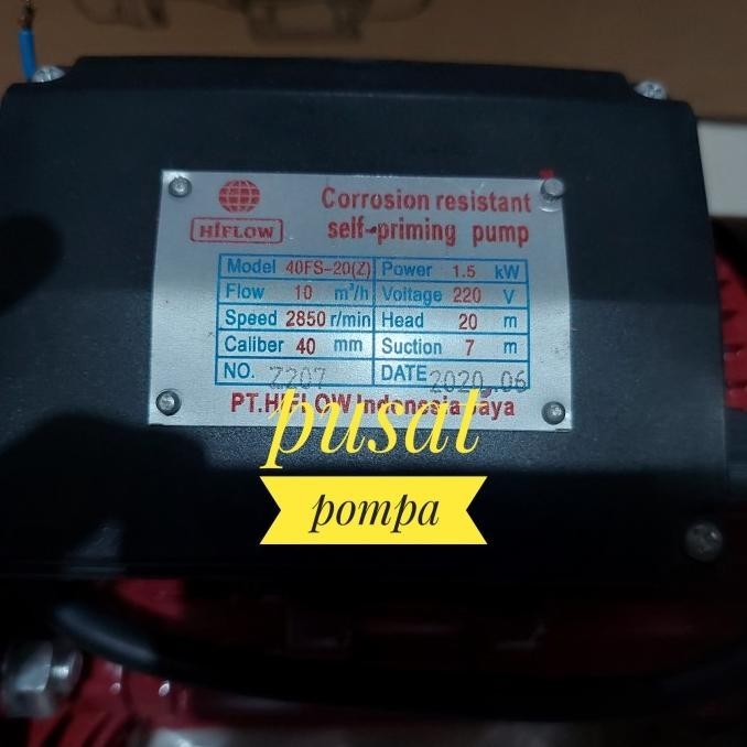 Pompa Kimia Hiflow 40Fs-20(Z) 220V Pompa Chemical Hiflow 40Fs-20(Z)