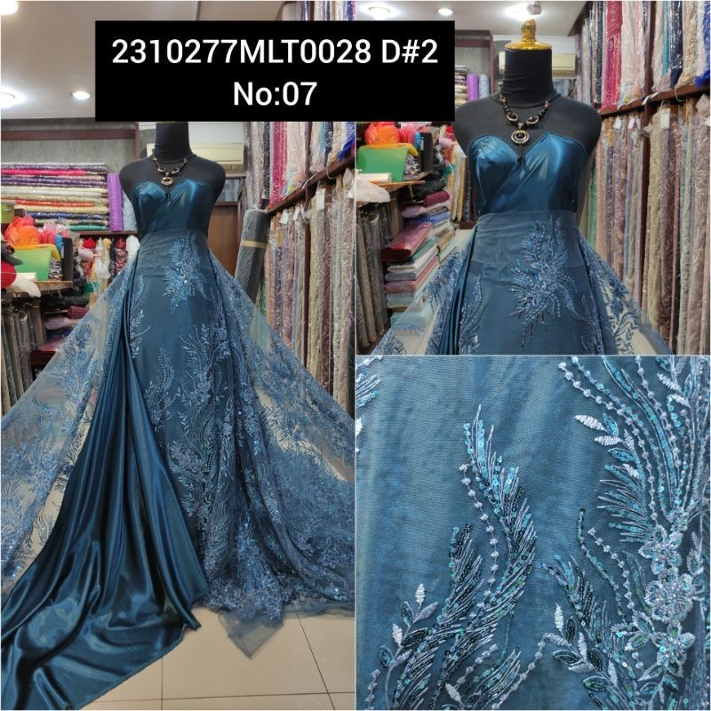 kain Tile Brokat Bunga 3D payet 2310277MLT0028D#2 No:07