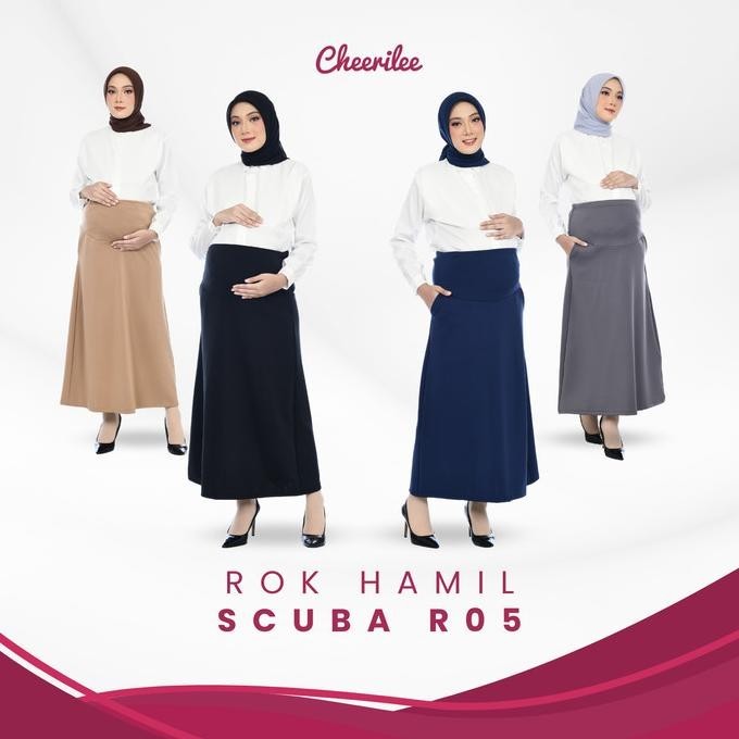 Cheerilee Rok Ibu Hamil Scuba Panjang Kerja Kantor Formal Casual Jumbo