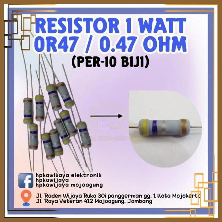 [KWJ] ( 10PCS ) RESISTOR 1 WATT 0.47 OHM 1watt 0.47ohm R 1 watt 0R47 ohm