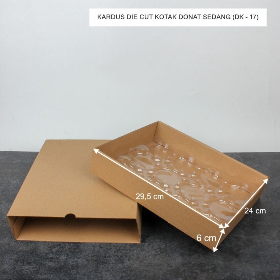 

10 Pcs Kardus Die Cut Kotak Donut Box Coklat Polos size 29.5 x 24 x 6 cm