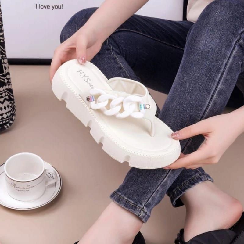 SBI 108 SANDAL JEPIT WANITA KARET JELLY WEDGES PLATFROM TEBAL JEPIT 2239