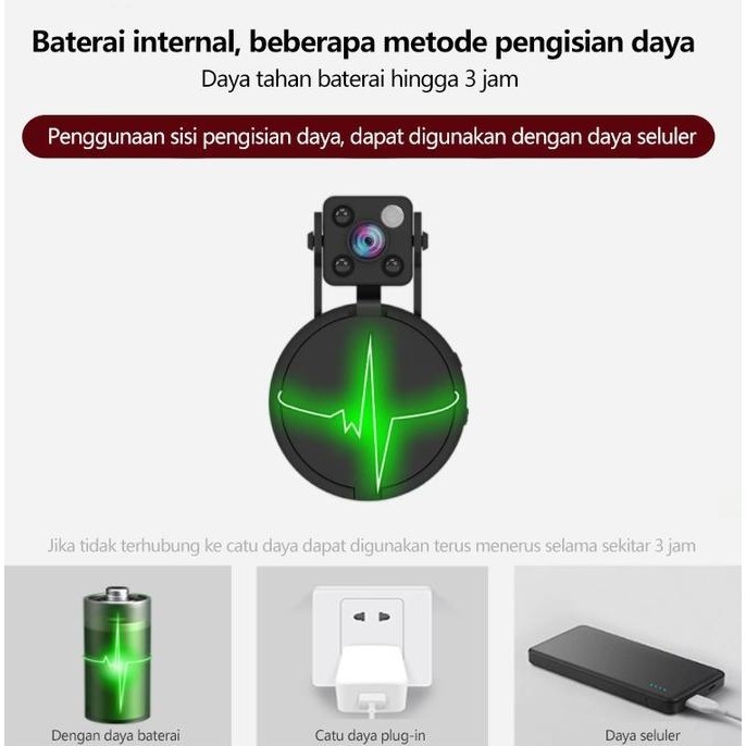Baru XIHANCAM SPY CAMERA3MP KAMERA CCTV MINI TERSEMBUNYI TANPA KABEL