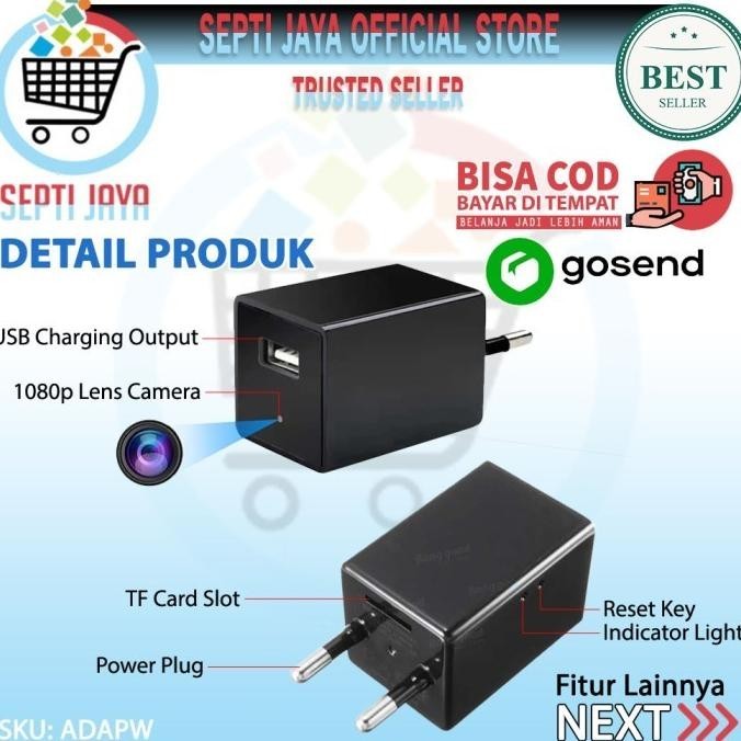 Baru KAMERA KECIL TERSEMBUNYI SPY CAM SPY KAMERA SPY ADAPTOR CHARGER WIFI