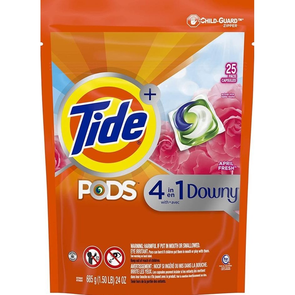 Tide PODS Liquid Laundry Detergent Pacs Downy Ultra Oxi Free Gentle ___Malla