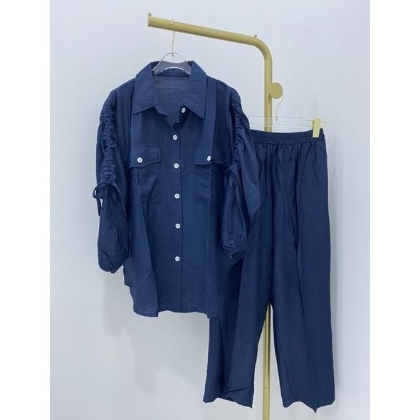 Terbatas SET NIKI SETCEL N JUMBO STELAN MUSLIM TANGAN SERUT KANCING HIDUP BUSUI XXL MURAH GROSIR POL