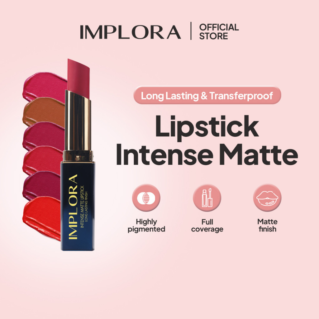 IMPLORA Lipstik Intense Matte Lipstick 01 - Cherry Crush | 3.5 gr