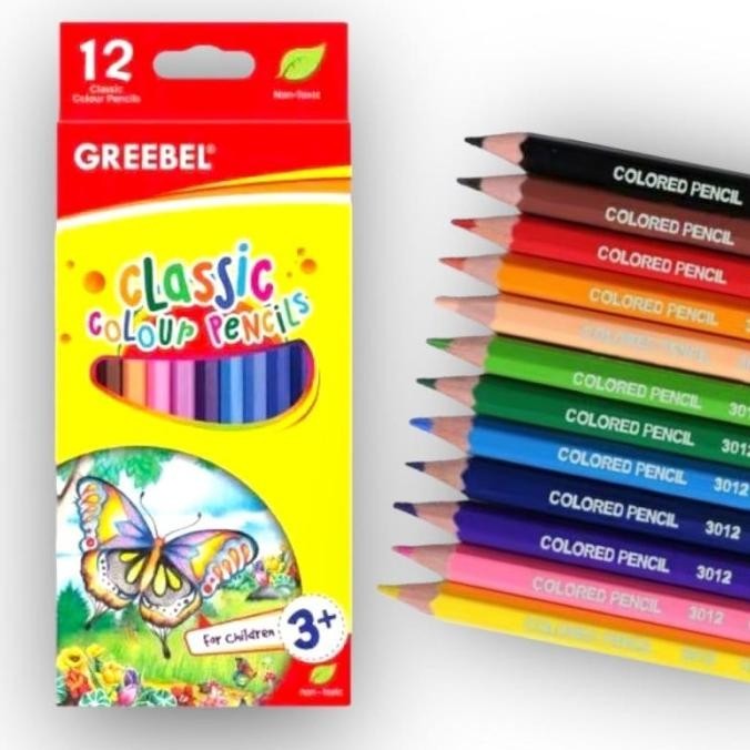 

Terbaru - Pensil Warna Greebel Panjang Isi 12 - 12 Classic Color Pencils 7012 ,.