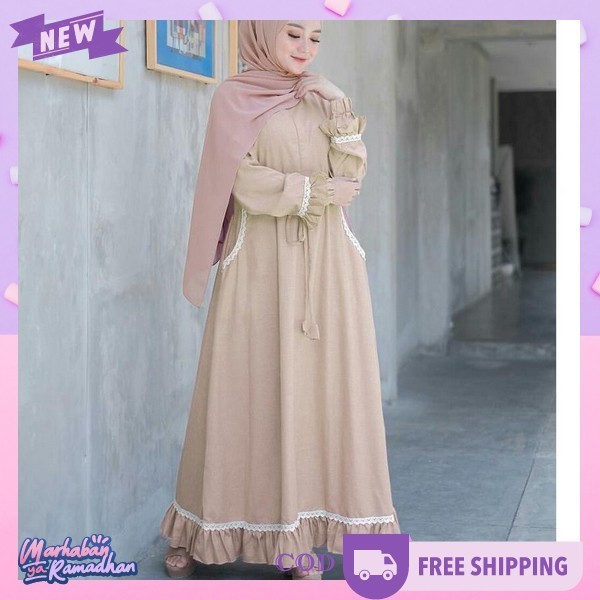 Ghamis Cewek Cantik Dres Lengan Panjang Jubah Ibuibu Pengajian Games Maxy Pakean Bres Maid Driss Mus